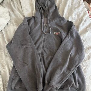 Gray Hinton Head Zip-Up Hoodie